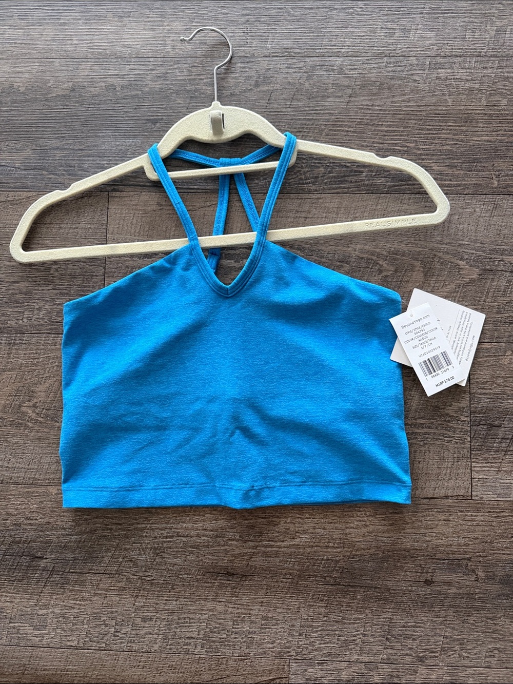Beyond Yoga Bright Blue Cropped Strappy Halter Top
